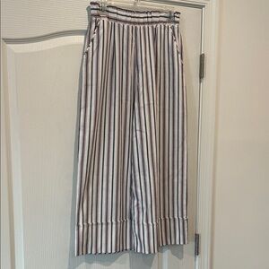 Bershka - patriotic- red white blue- Striped Wide-Leg Pants